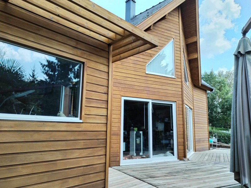 Renovation d’une façade en bardage bois en Normandie dans l’Eure près du Neubourg (27)