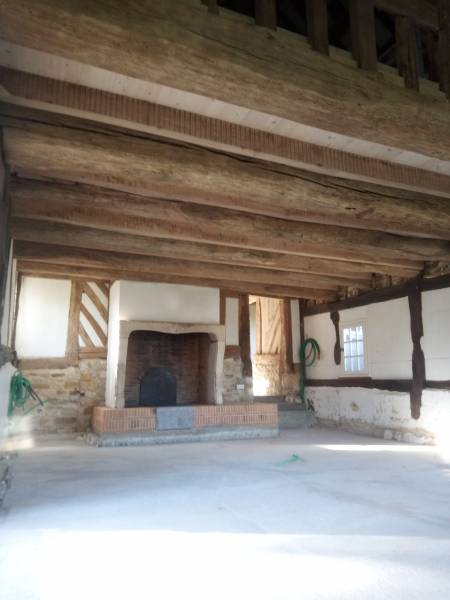 Décapage par aérogommage de colombages dans une charmante maison normande en cours de rénovation Eure (27) Haute Normandie