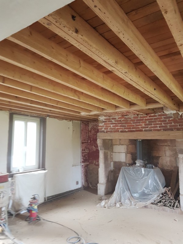 Décapage par aérogommage de colombages en Normandie