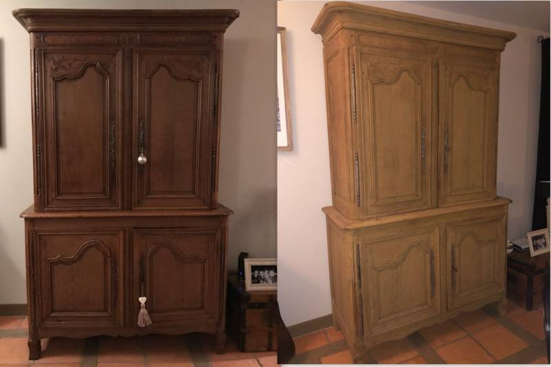 Décapage d'un buffet à Deauville