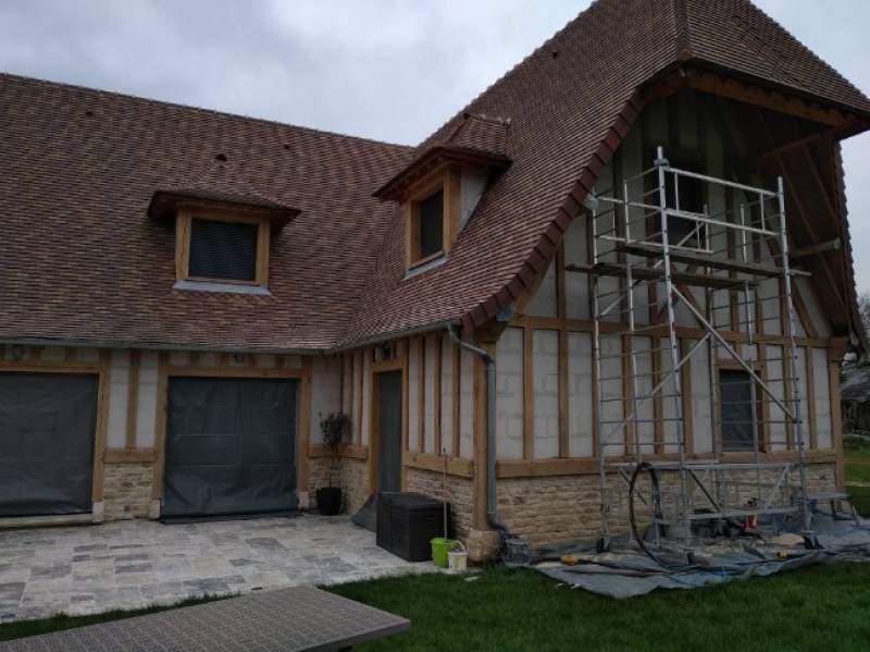 Décapage de colombages à Lieurey