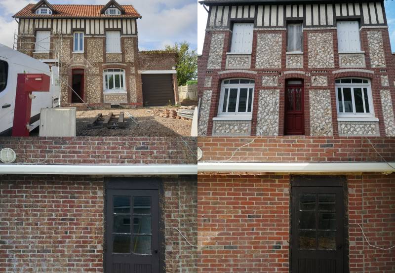 décapage maison brique et silex