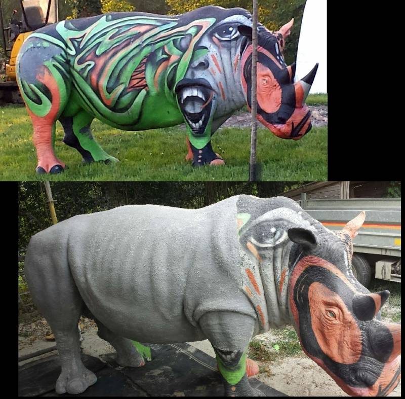 Rhinocéros en résine