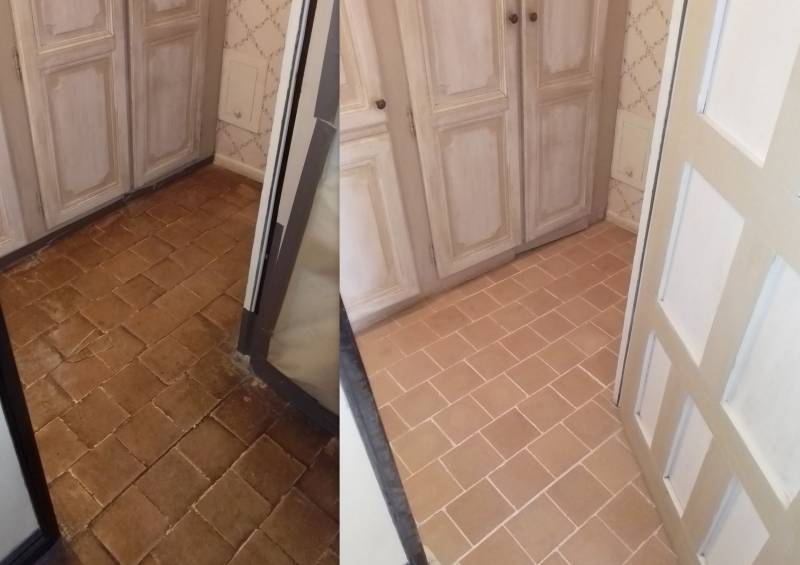 Décapage   par aérogommagede carrelage