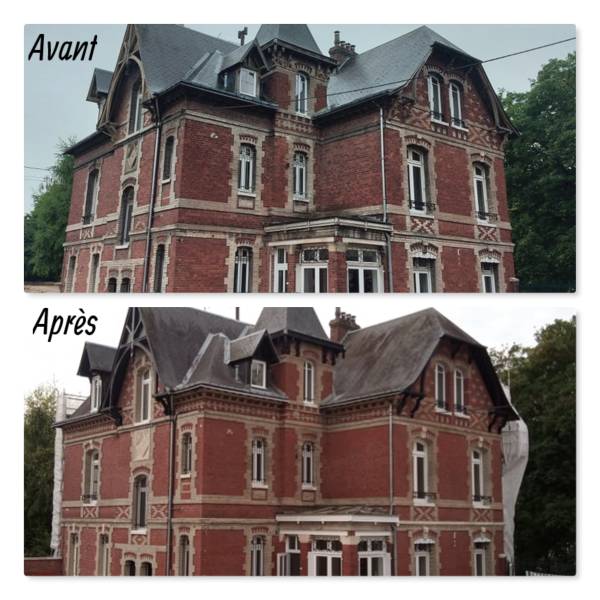 Sablage bâtiment en brique à Rouen