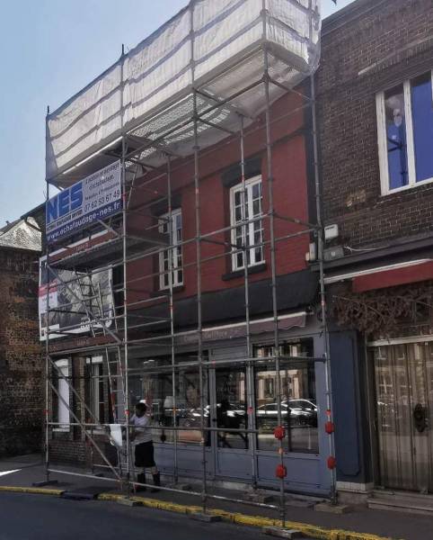 échafaudage avec filets de protection Pavilly