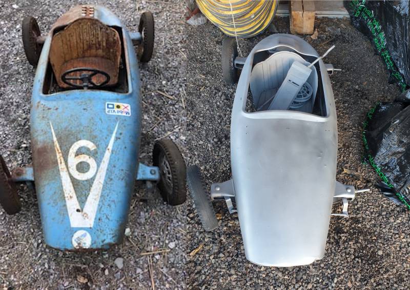 Décapage voiture à pédalles année 6